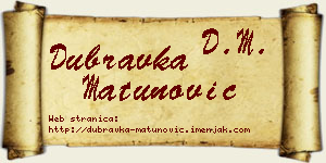 Dubravka Matunović vizit kartica